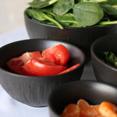 Wilmax Schalen Set 2er Schwarz 250 ml Porzellan Salatschüssel Müslischale WL-664115/A2